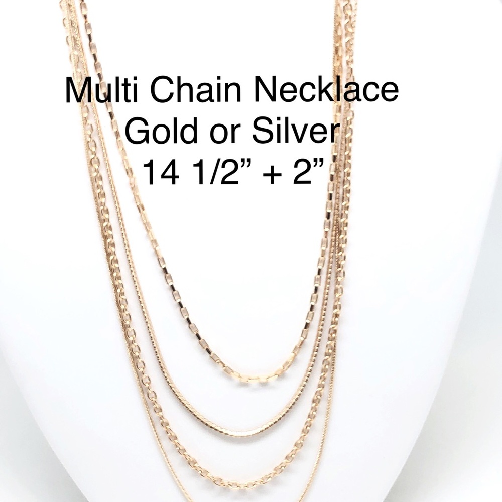 Multi Chain Layered Necklaces Gold or Silver NWT